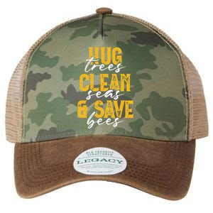 Trees Seas Bees Environmentalist Cute Earth Day Gift Legacy Tie Dye Trucker Hat