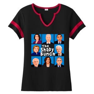 The Shady Bunch Anti Biden Obama Clinton Funny Vote Trump Ladies Halftime Notch Neck Tee