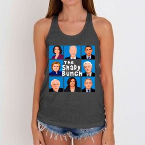 The Shady Bunch Anti Biden Obama Clinton Funny Vote Trump Women's Knotted Racerback Tank