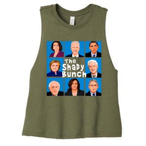 The Shady Bunch Anti Biden Obama Clinton Funny Vote Trump Women's Racerback Cropped Tank