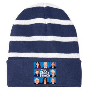 The Shady Bunch Anti Biden Obama Clinton Funny Vote Trump Striped Beanie with Solid Band