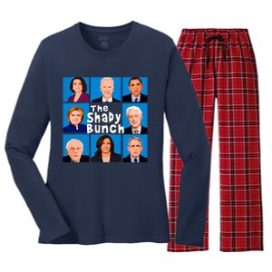 The Shady Bunch Anti Biden Obama Clinton Funny Vote Trump Women's Long Sleeve Flannel Pajama Set 