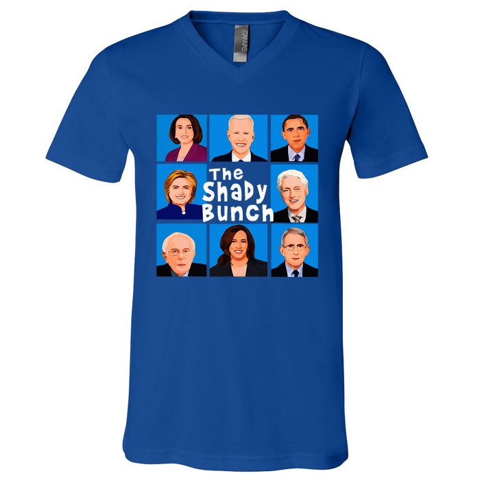 The Shady Bunch Anti Biden Obama Clinton Funny Vote Trump  V-Neck T-Shirt