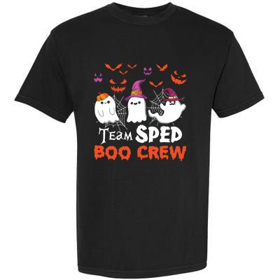 Team Sped Boo Crew Cute Ghost Halloween Costume Teacher Garment-Dyed Heavyweight T-Shirt