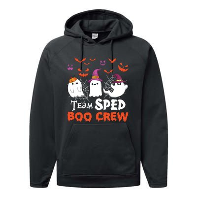 Team Sped Boo Crew Cute Ghost Halloween Costume Teacher Performance Fleece Hoodie