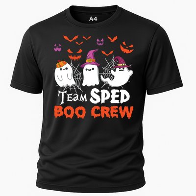 Team Sped Boo Crew Cute Ghost Halloween Costume Teacher Cooling Performance Crew T-Shirt