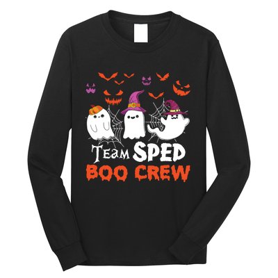 Team Sped Boo Crew Cute Ghost Halloween Costume Teacher Long Sleeve Shirt