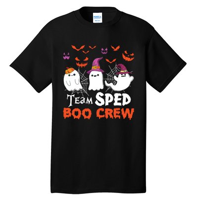 Team Sped Boo Crew Cute Ghost Halloween Costume Teacher Tall T-Shirt