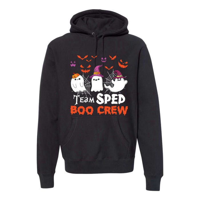 Team Sped Boo Crew Cute Ghost Halloween Costume Teacher Premium Hoodie