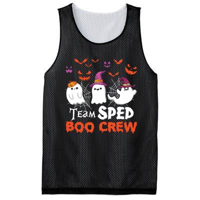 Team Sped Boo Crew Cute Ghost Halloween Costume Teacher Mesh Reversible Basketball Jersey Tank