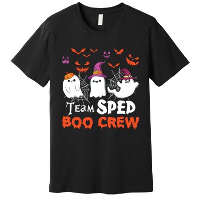 Team Sped Boo Crew Cute Ghost Halloween Costume Teacher Premium T-Shirt