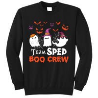 Team Sped Boo Crew Cute Ghost Halloween Costume Teacher Tall Sweatshirt