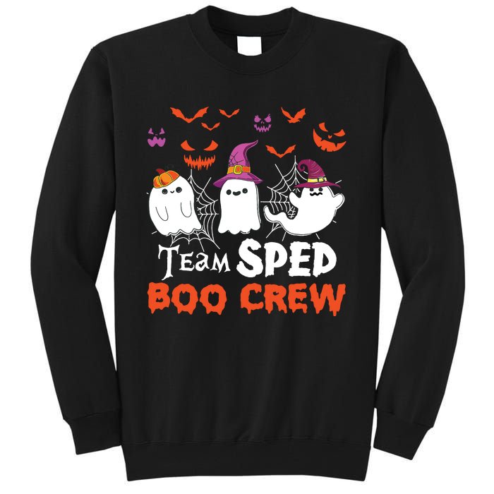 Team Sped Boo Crew Cute Ghost Halloween Costume Teacher Tall Sweatshirt