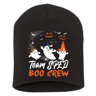 Team SPED Boo Crew Halloween Ghost SPED Special Ed Teacher Short Acrylic Beanie