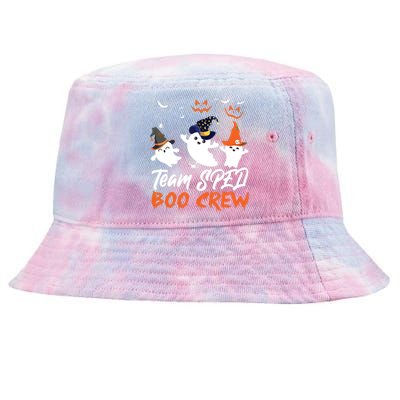 Team SPED Boo Crew Halloween Ghost SPED Special Ed Teacher Tie-Dyed Bucket Hat