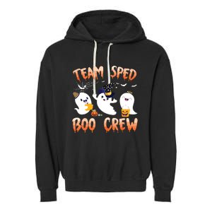 Team SPED Boo Crew Halloween Ghost SPED Special Ed Teacher Garment-Dyed Fleece Hoodie