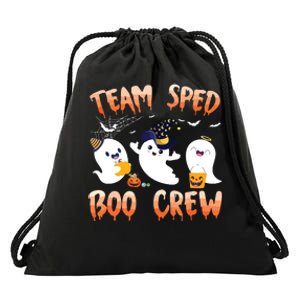 Team SPED Boo Crew Halloween Ghost SPED Special Ed Teacher Drawstring Bag