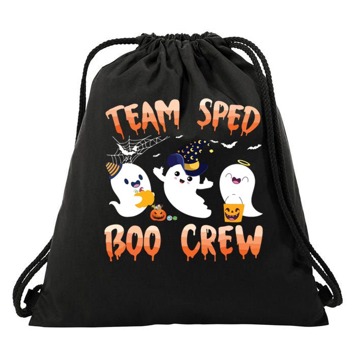 Team SPED Boo Crew Halloween Ghost SPED Special Ed Teacher Drawstring Bag