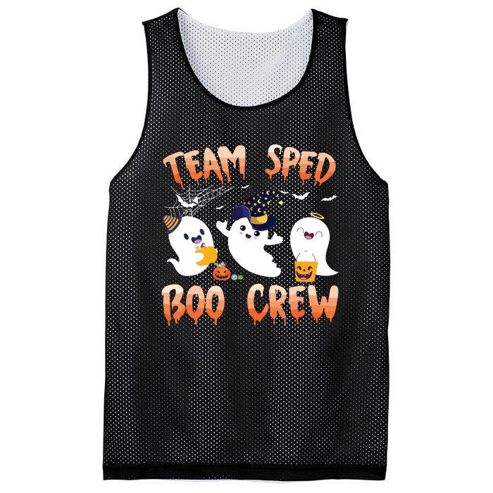 Team SPED Boo Crew Halloween Ghost SPED Special Ed Teacher Mesh Reversible Basketball Jersey Tank