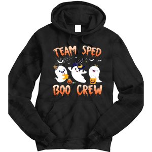 Team SPED Boo Crew Halloween Ghost SPED Special Ed Teacher Tie Dye Hoodie