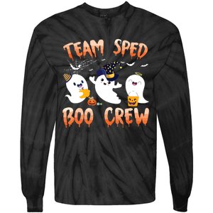 Team SPED Boo Crew Halloween Ghost SPED Special Ed Teacher Tie-Dye Long Sleeve Shirt