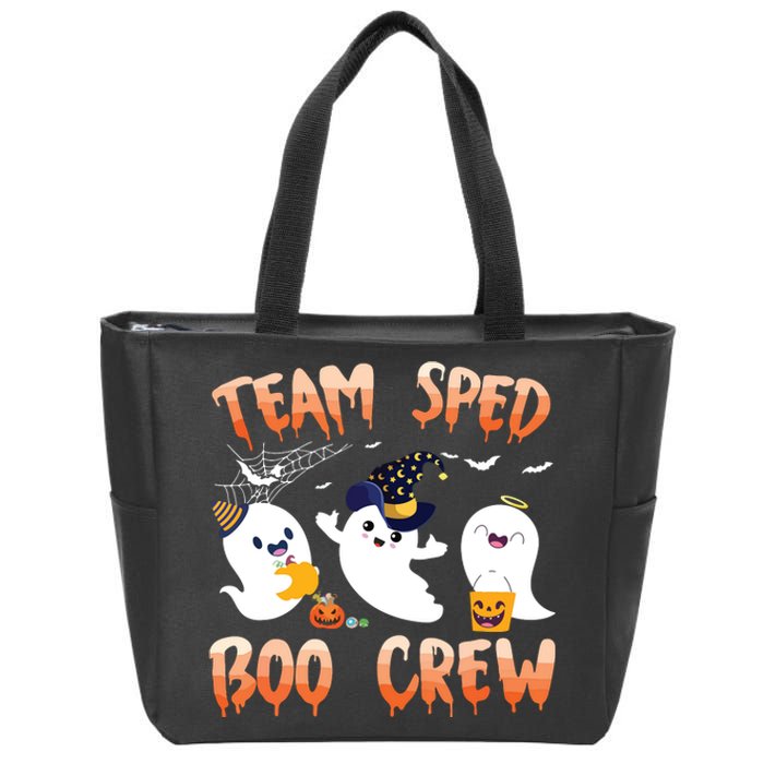 Team SPED Boo Crew Halloween Ghost SPED Special Ed Teacher Zip Tote Bag