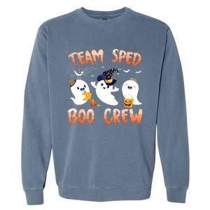 Team SPED Boo Crew Halloween Ghost SPED Special Ed Teacher Garment-Dyed Sweatshirt