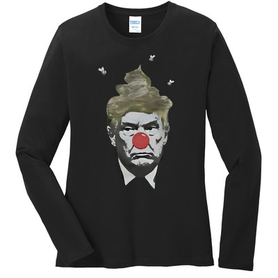 Trump Smells Bad Ladies Long Sleeve Shirt