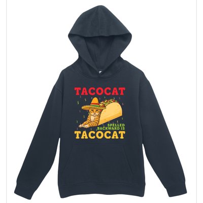 Tacocat Spelled Backwards Tacos and Cats Cinco De Mayo Cat Urban Pullover Hoodie