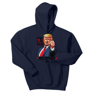 Trump Shot Bulletproof Bloody Ear Bleeding Butler Pa Trump Kids Hoodie