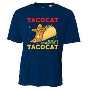 Tacocat Spelled Backwards Tacos And Cats Cinco De Mayo Cooling Performance Crew T-Shirt