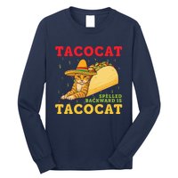 Tacocat Spelled Backwards Tacos And Cats Cinco De Mayo Long Sleeve Shirt