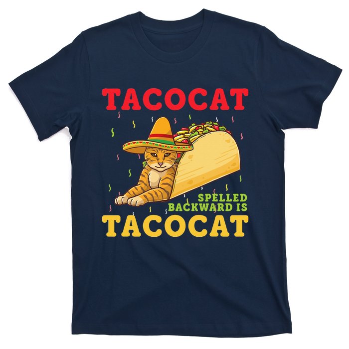 Tacocat Spelled Backwards Tacos And Cats Cinco De Mayo T-Shirt