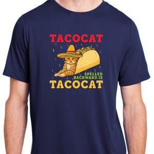 Tacocat Spelled Backwards Tacos And Cats Cinco De Mayo Adult ChromaSoft Performance T-Shirt