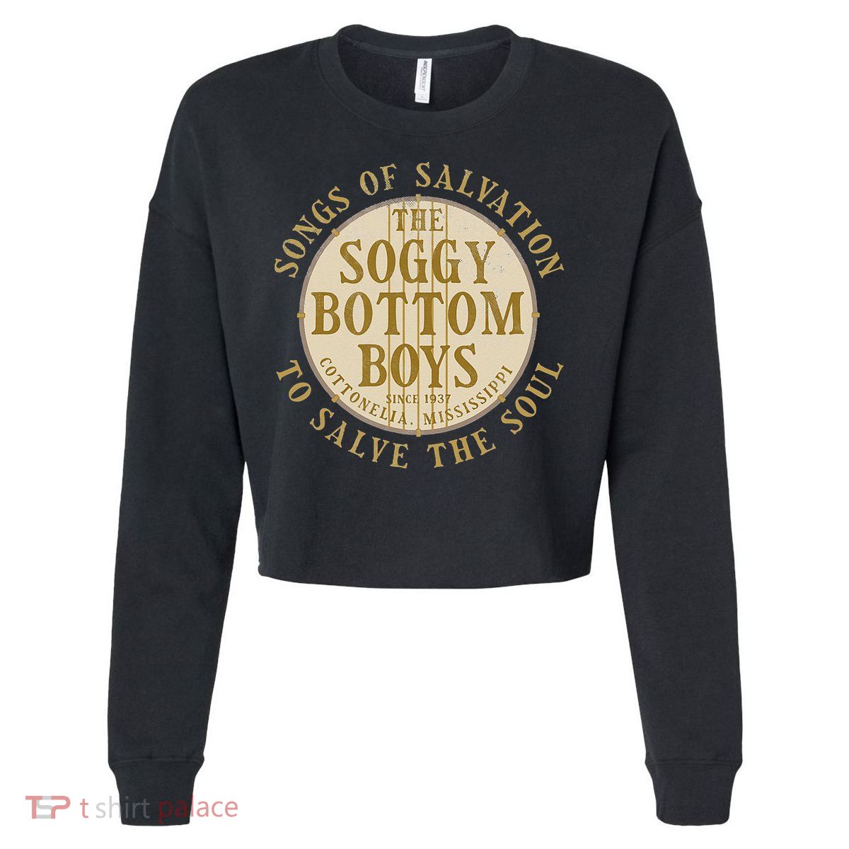 The Soggy Bottom Cottonelia Mississippi 1937 Cropped Pullover Crew