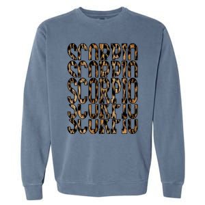 Team Scorpio Birthday October November Leopard Print Meaningful Gift Garment-Dyed Sweatshirt