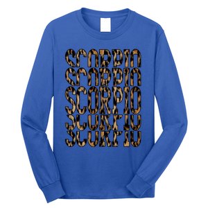 Team Scorpio Birthday October November Leopard Print Meaningful Gift Long Sleeve Shirt