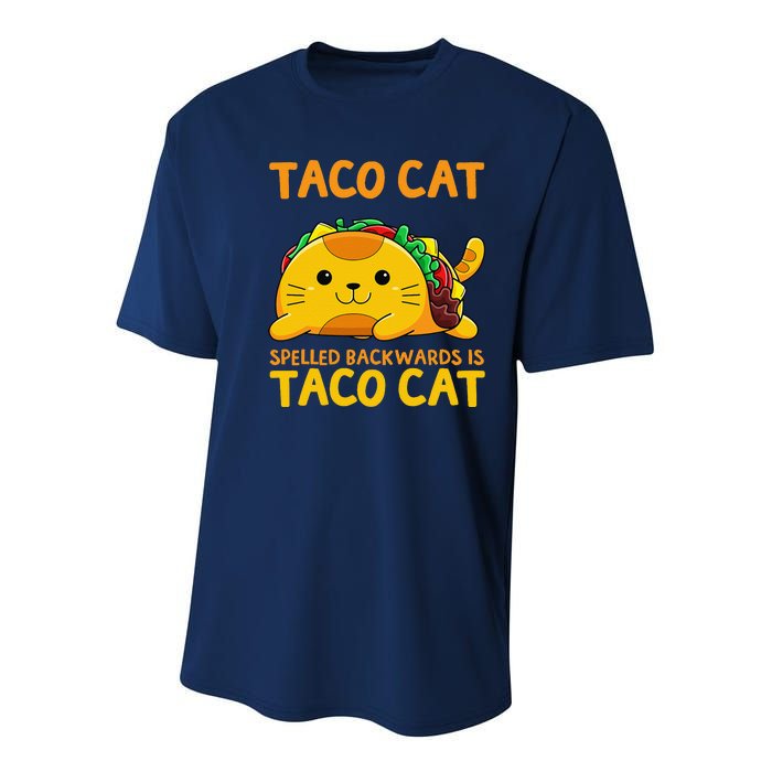 Tacocat Spelled Backwards Taco Cat Cinco De Mayo Youth Performance Sprint T-Shirt