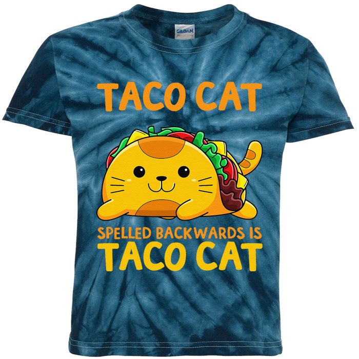 Tacocat Spelled Backwards Taco Cat Cinco De Mayo Kids Tie-Dye T-Shirt