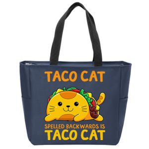 Tacocat Spelled Backwards Taco Cat Cinco De Mayo Zip Tote Bag