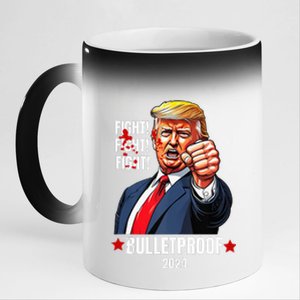 Trump Shot Bulletproof Bloody Ear Bleeding Butler Pa Trump 11oz Black Color Changing Mug