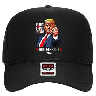 Trump Shot Bulletproof Bloody Ear Bleeding Butler Pa Trump High Crown Mesh Back Trucker Hat