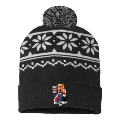 Trump Shot Bulletproof Bloody Ear Bleeding Butler Pa Trump USA-Made Snowflake Beanie