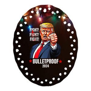 Trump Shot Bulletproof Bloody Ear Bleeding Butler Pa Trump Ceramic Oval Ornament