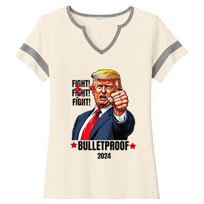 Trump Shot Bulletproof Bloody Ear Bleeding Butler Pa Trump Ladies Halftime Notch Neck Tee