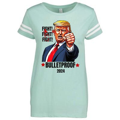 Trump Shot Bulletproof Bloody Ear Bleeding Butler Pa Trump Enza Ladies Jersey Football T-Shirt