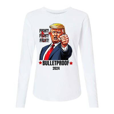 Trump Shot Bulletproof Bloody Ear Bleeding Butler Pa Trump Womens Cotton Relaxed Long Sleeve T-Shirt