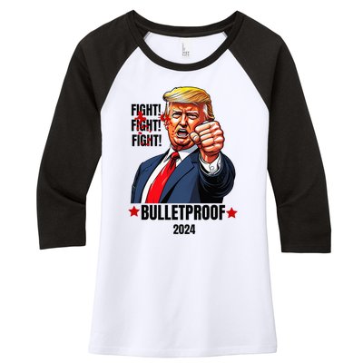 Trump Shot Bulletproof Bloody Ear Bleeding Butler Pa Trump Women's Tri-Blend 3/4-Sleeve Raglan Shirt