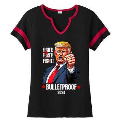 Trump Shot Bulletproof Bloody Ear Bleeding Butler Pa Trump Ladies Halftime Notch Neck Tee