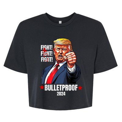 Trump Shot Bulletproof Bloody Ear Bleeding Butler Pa Trump Bella+Canvas Jersey Crop Tee